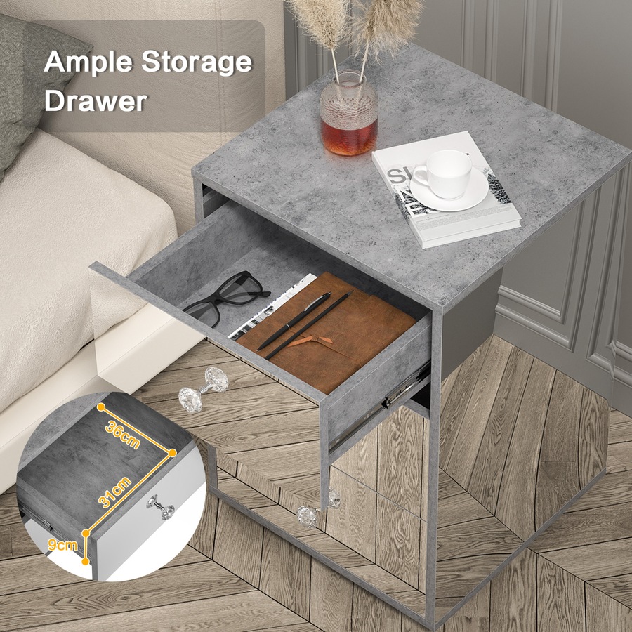 Advwin Mirrored Bedside Table 3 Drawers Nightstand Storage