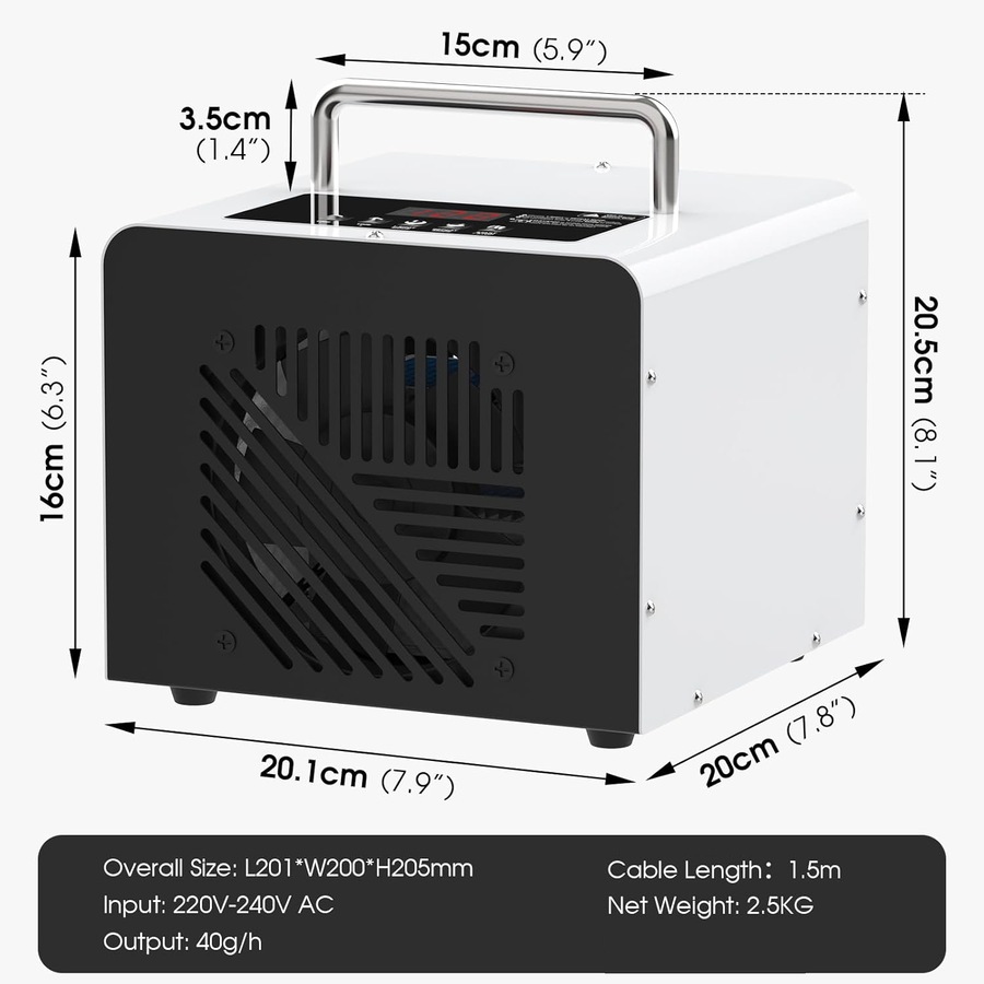 Advwin Ozone Generator 40000 mg/h Air Purifier Machine 4 Modes High Capacity Commercial Industrial Deodoriser