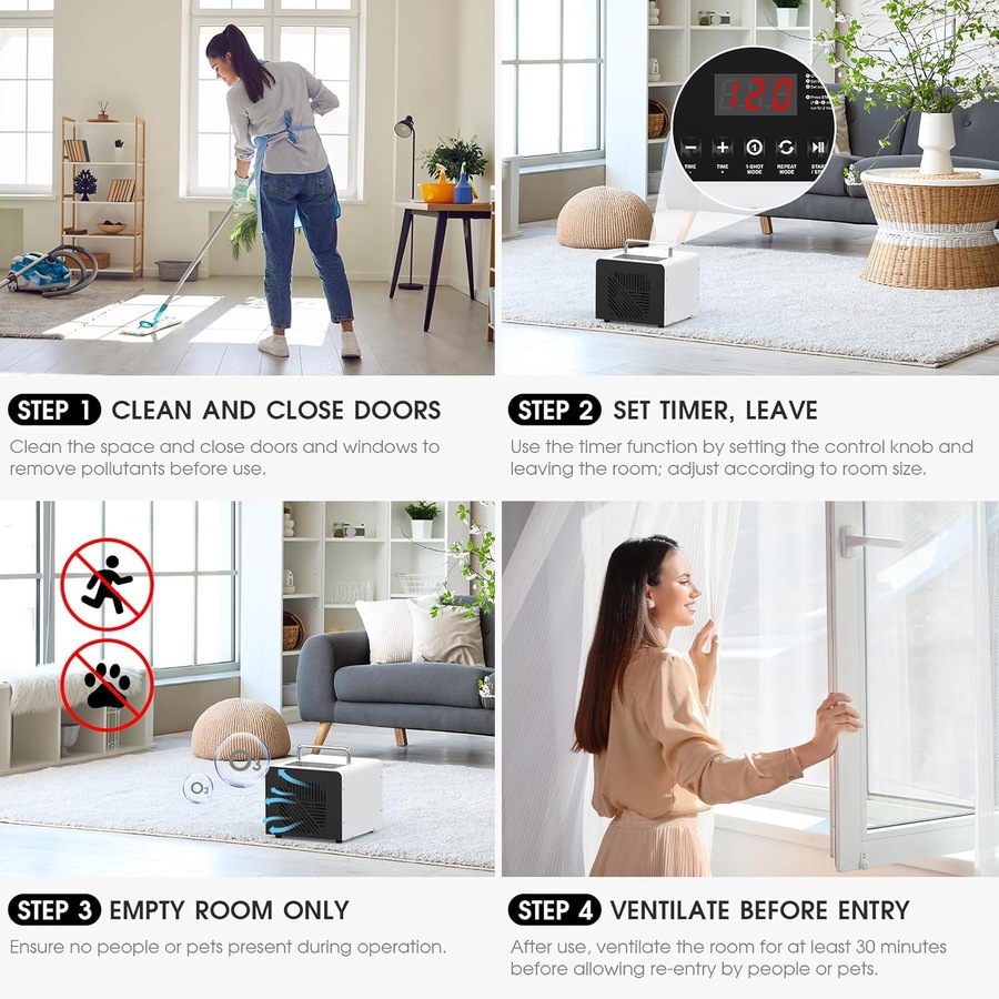 Advwin Ozone Generator 40000 mg/h Air Purifier Machine 4 Modes High Capacity Commercial Industrial Deodoriser