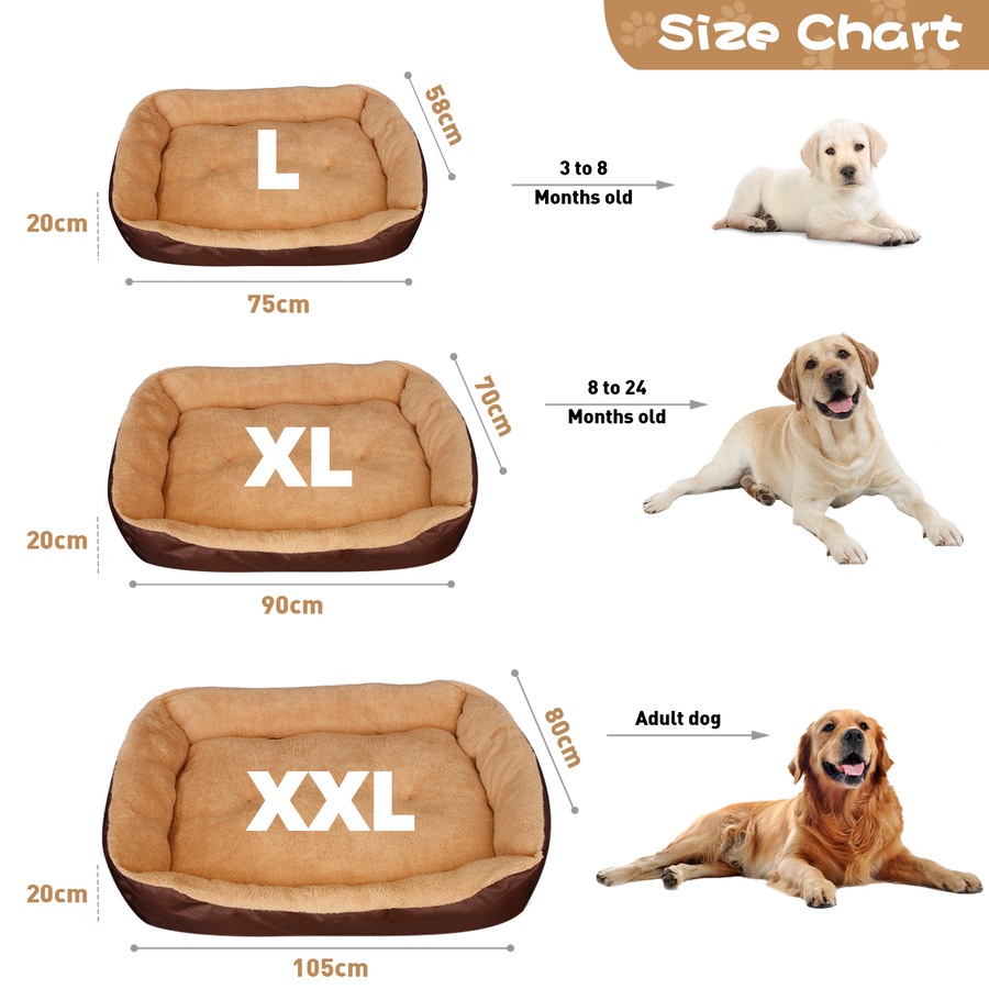 Advwin Pet Bed Dog Beds For Large Dogs Indoor Dog Calming Bed Brown