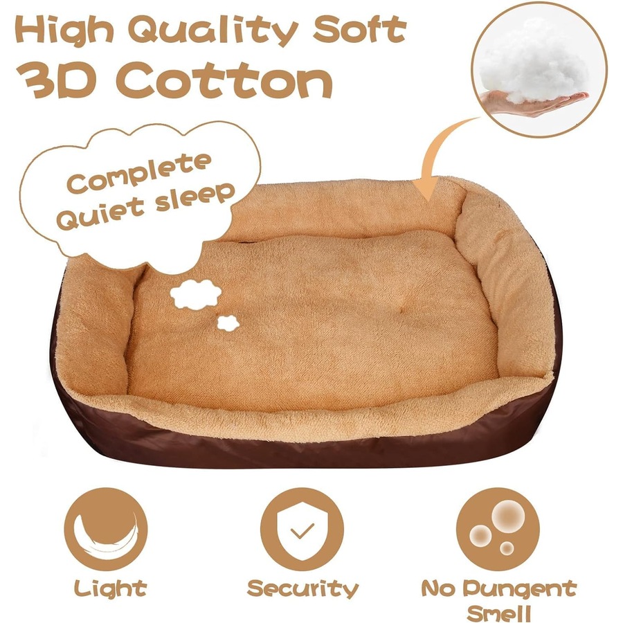 Advwin Pet Bed Dog Beds For Large Dogs Indoor Dog Calming Bed Brown