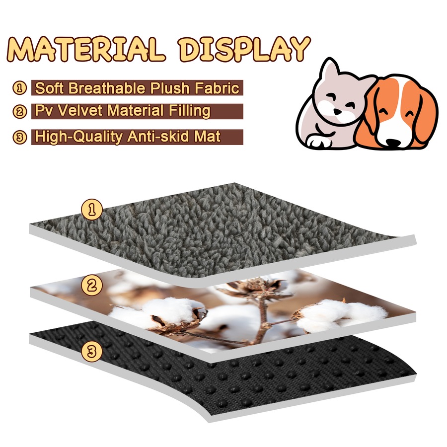 Advwin Pet Bed Dog Beds For Large Dogs Indoor Dog Calming Bed Brown