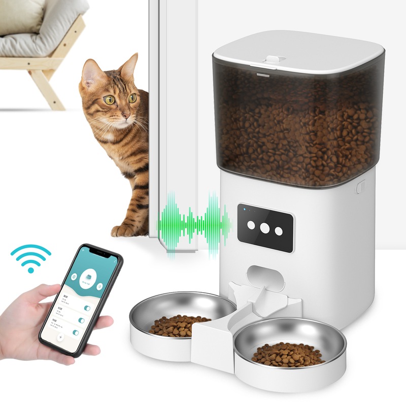 Buy ADVWIN Pet Feeder Pro,WiFi Double Bowl 6L Automatic Cats Feeder with App Remote Control