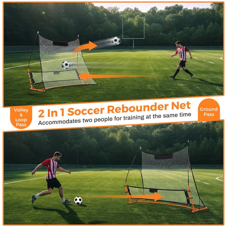 Advwin Portable Soccer Rebounder Net, 183cm Football Training Aid with Carry Bag, Ideal for Solo and Team Practice
