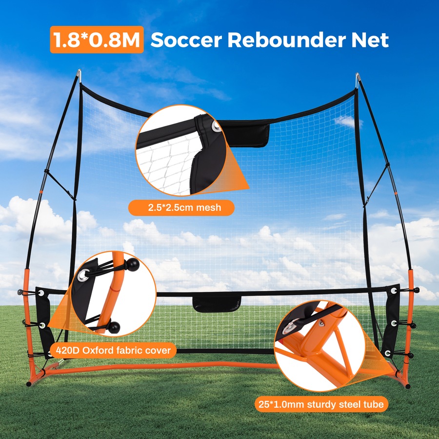 Advwin Portable Soccer Rebounder Net, 183cm Football Training Aid with Carry Bag, Ideal for Solo and Team Practice