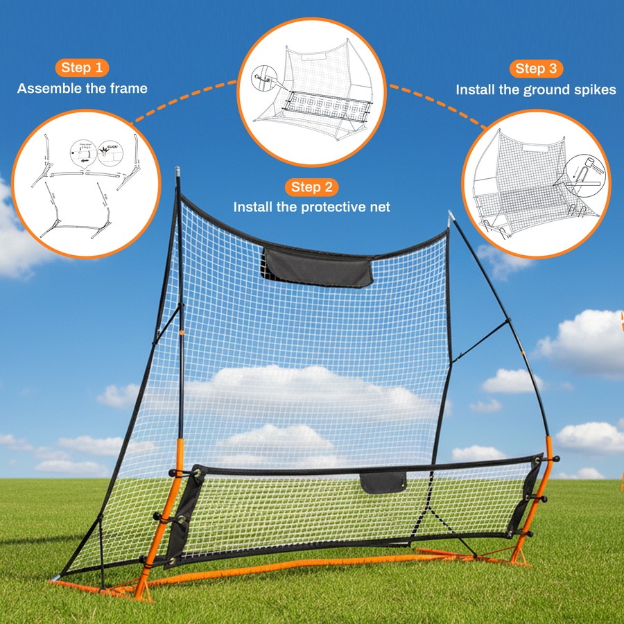 Advwin Portable Soccer Rebounder Net, 183cm Football Training Aid with Carry Bag, Ideal for Solo and Team Practice