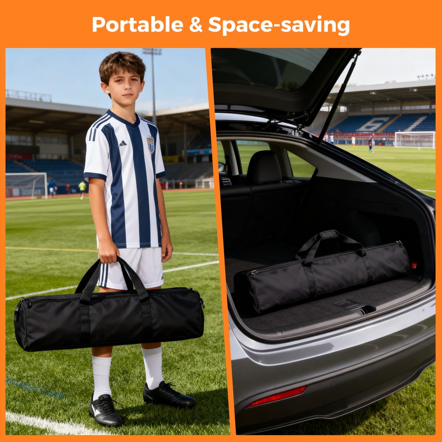 Advwin Portable Soccer Rebounder Net, 183cm Football Training Aid with Carry Bag, Ideal for Solo and Team Practice
