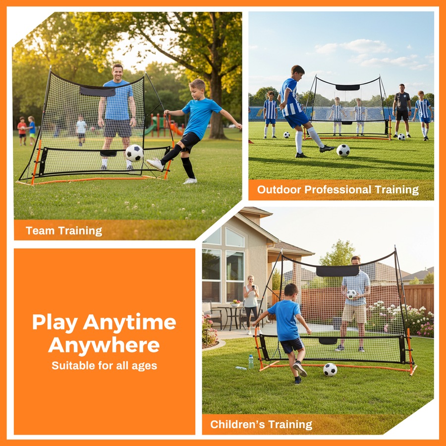 Advwin Portable Soccer Rebounder Net, 183cm Football Training Aid with Carry Bag, Ideal for Solo and Team Practice