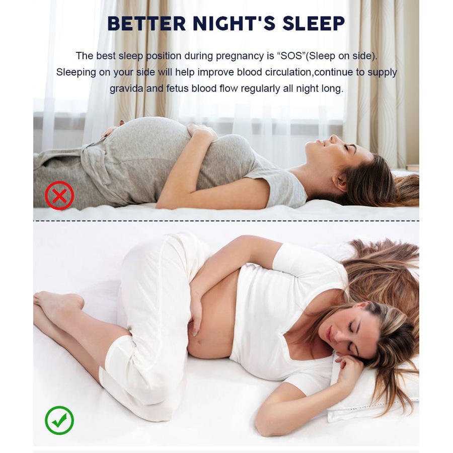 Advwin Pregnancy Nursing Sleeping Pillow 140cm Dark Grey J-Shaped