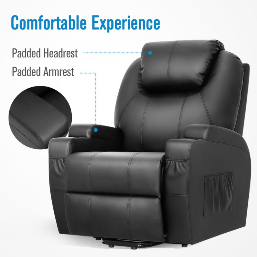 Electric Lift Recliner Massage Chair Black