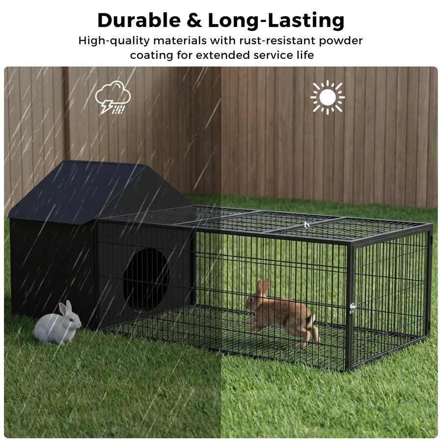 Buy Advwin Rabbit Hutch Metal Rabbit Cage Guinea Pig Cage - Everyday ...
