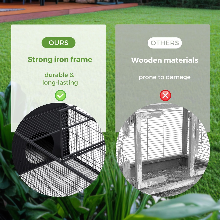 Buy Advwin Rabbit Hutch Metal Rabbit Cage Guinea Pig Cage - Everyday ...