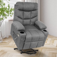Advwin Recliner Chair Electric Lift Chairs Heated Vibration Massage 45-140 Degree Tilt Grey