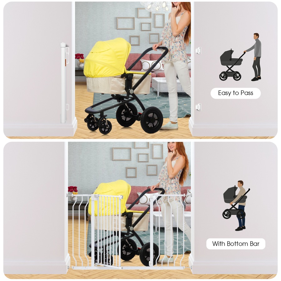 Advwin Retractable Pet Safety Gate Doorways Hallways Stairs Gate