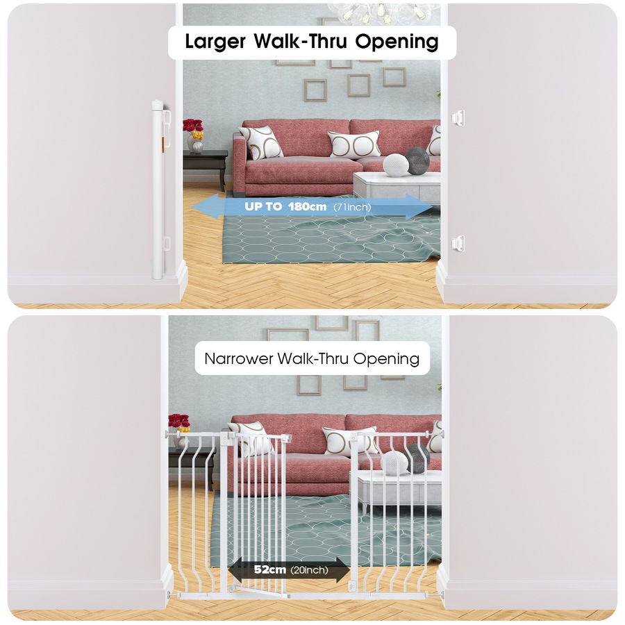 Advwin Retractable Pet Safety Gate Doorways Hallways Stairs Gate