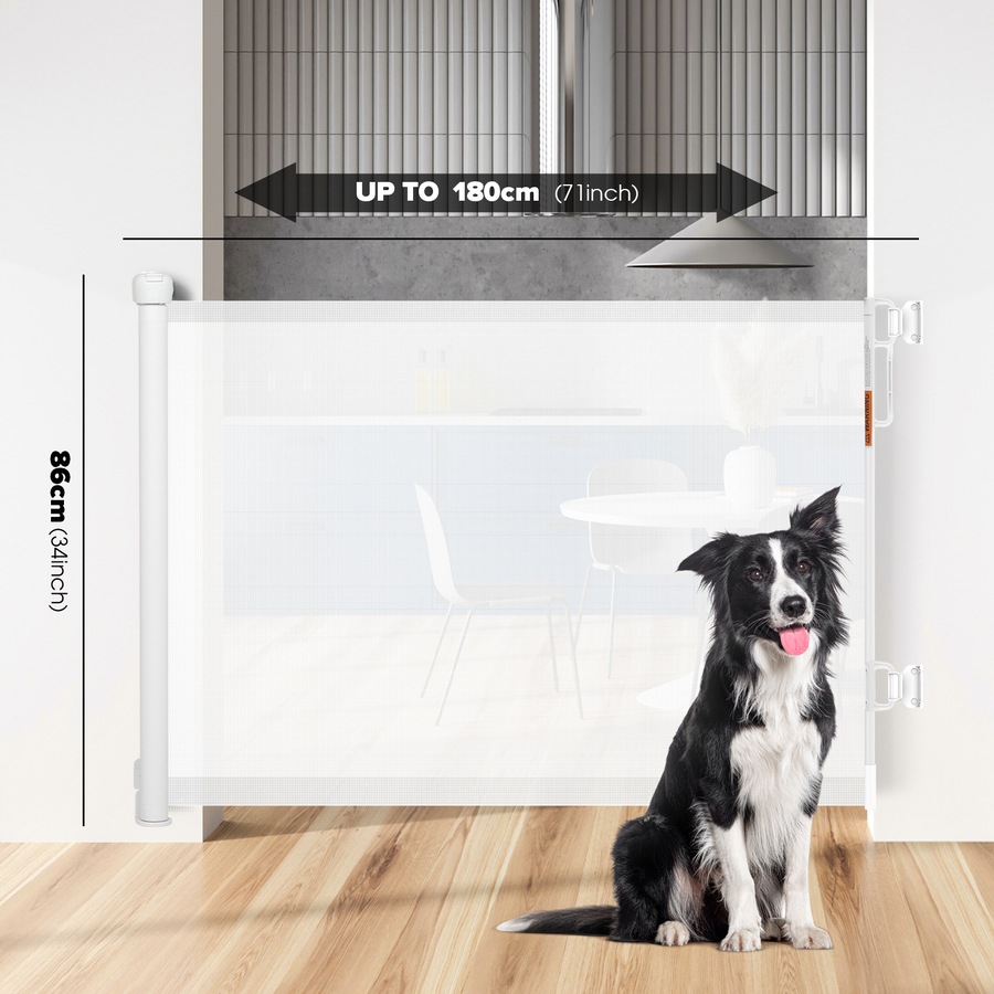 Advwin Retractable Pet Safety Gate Doorways Hallways Stairs Gate