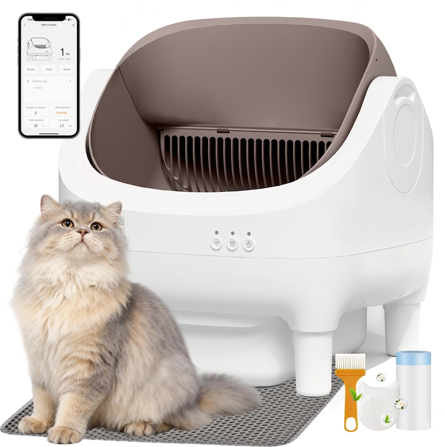 Advwin Self Cleaning Cat Litter Open Top Design Automatic Cat Litter Box With Litter Mat