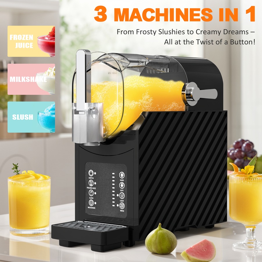 Advwin Slushie Machine, 2.5l Ice Shaver Machine for Home, 250w Ice Crusher with 3 Modes, Self-Cleaning Frozen Drink Maker for Frozen Margaritas, Cocktails, Smoothies, Milkshakes - Dishwasher Safe