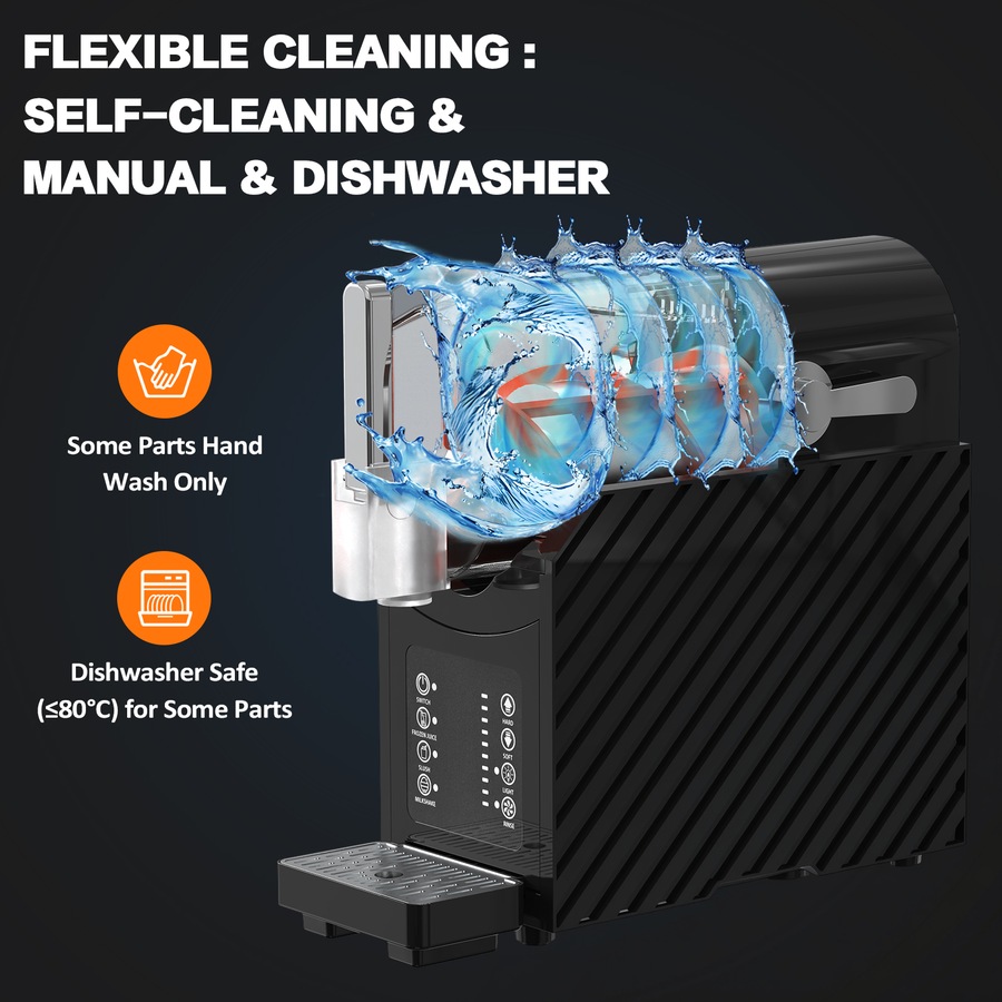 Advwin Slushie Machine, 2.5l Ice Shaver Machine for Home, 250w Ice Crusher with 3 Modes, Self-Cleaning Frozen Drink Maker for Frozen Margaritas, Cocktails, Smoothies, Milkshakes - Dishwasher Safe
