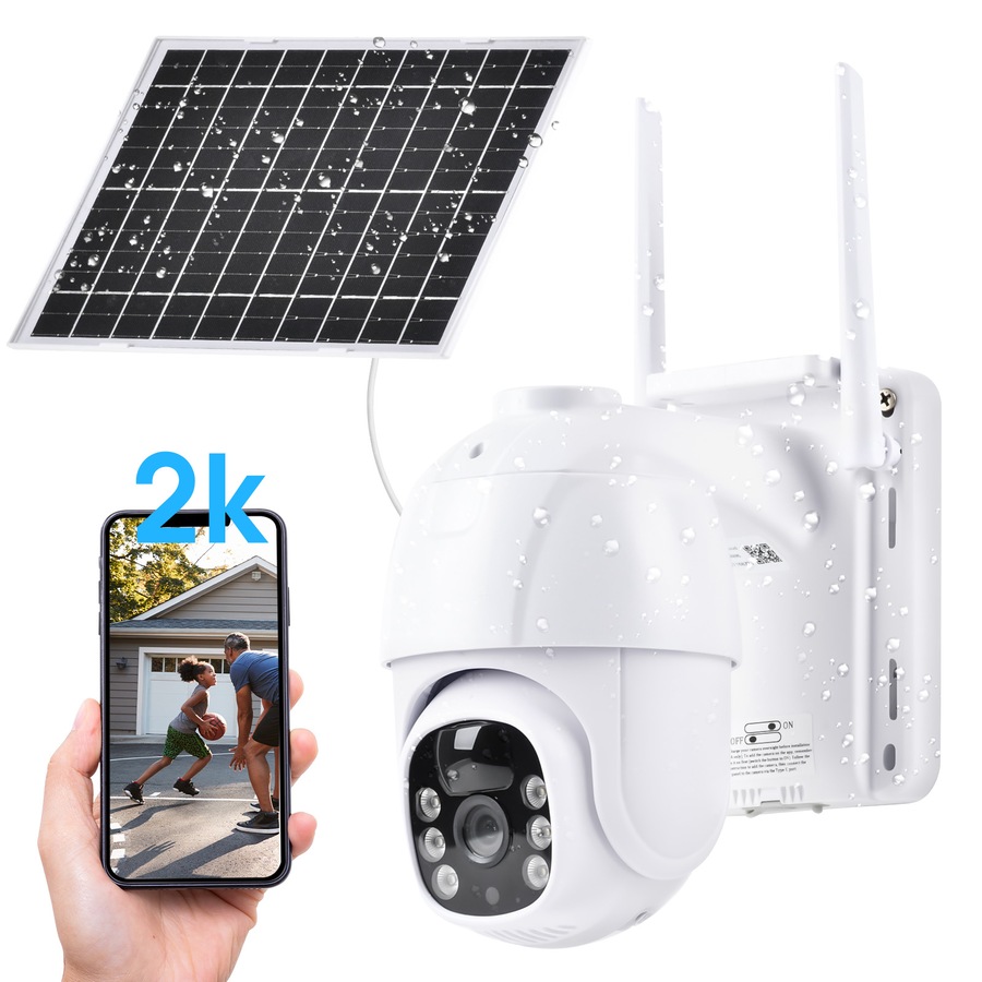 ADVWIN Solar Wifi Security Camera Outdoor, with Colour Night Vision, PIR Motion Alarm, 2-Way Audio, 7800mAh, Support 2.4G & 5G Wi-Fi