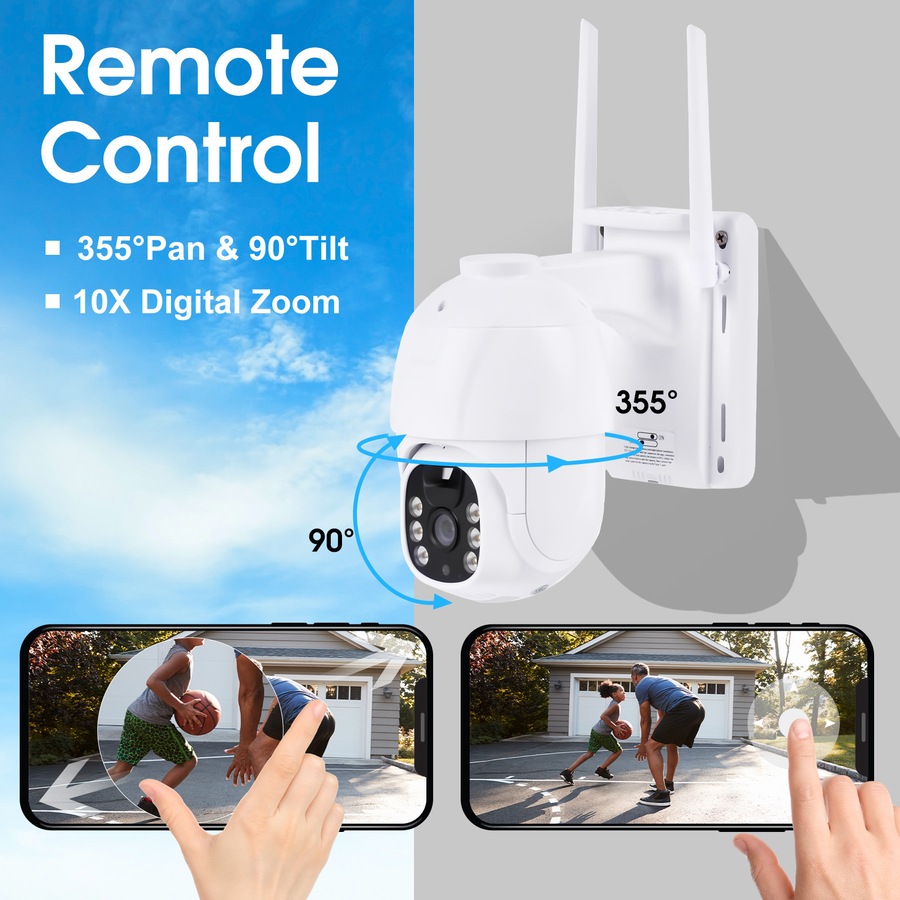 ADVWIN Solar Wifi Security Camera Outdoor, with Colour Night Vision, PIR Motion Alarm, 2-Way Audio, 7800mAh, Support 2.4G & 5G Wi-Fi