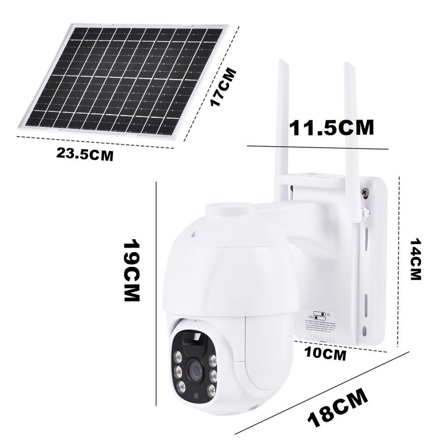 ADVWIN Solar Wifi Security Camera Outdoor, with Colour Night Vision, PIR Motion Alarm, 2-Way Audio, 7800mAh, Support 2.4G & 5G Wi-Fi