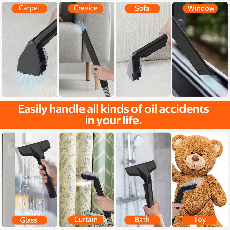 Advwin SpotClean, Portable Carpet Cleaner, Multi-Purpose Portable Cleaner, Carpet and Upholstery Cleaner Machine, Perfect for Pets, Carpet, Area Rugs, Couches, Upholstery, Cars & More, Black