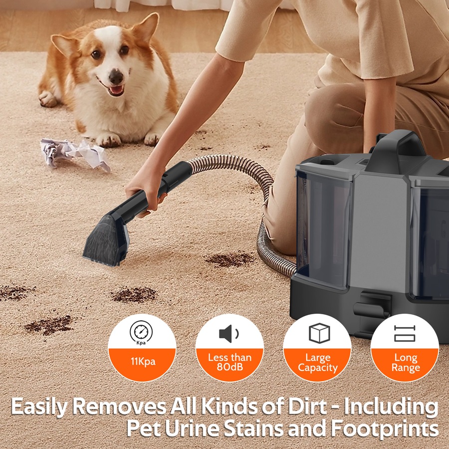Advwin SpotClean, Portable Carpet Cleaner, Multi-Purpose Portable Cleaner, Carpet and Upholstery Cleaner Machine, Perfect for Pets, Carpet, Area Rugs, Couches, Upholstery, Cars & More, Black