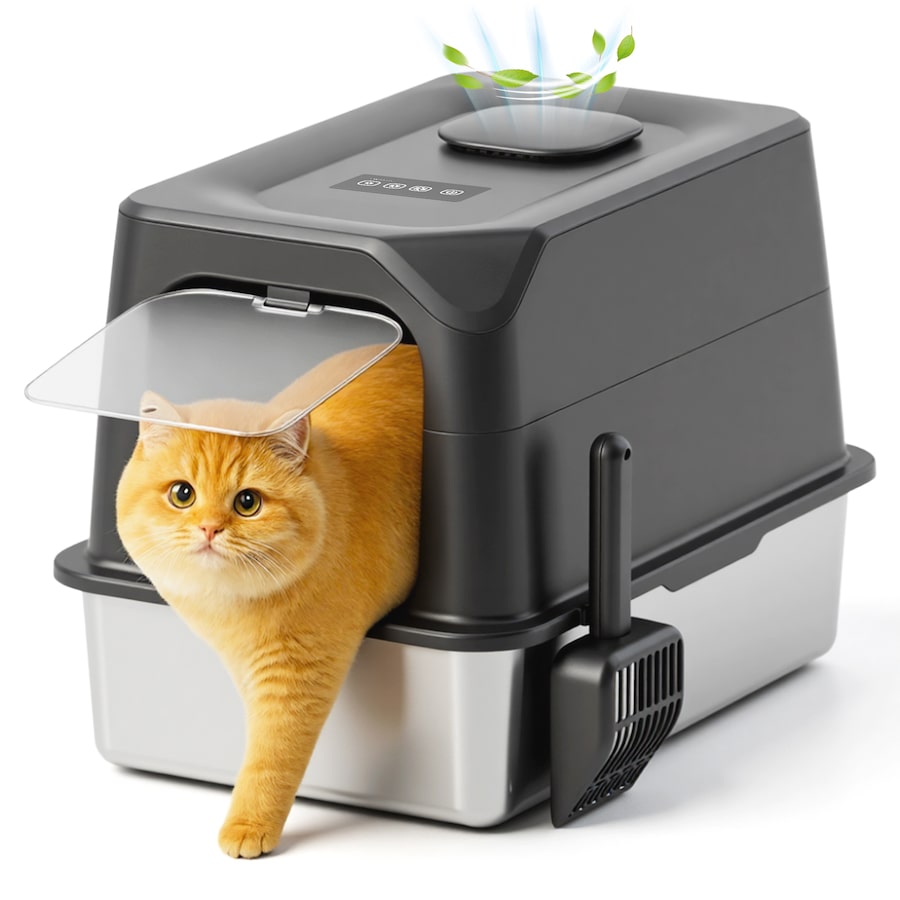 Advwin Stainless Steel Litter Box Plasma Deodorizing Infrared Sensor