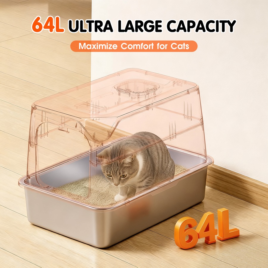 Advwin Stainless Steel Litter Box Plasma Deodorizing Infrared Sensor