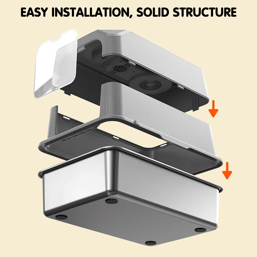 Advwin Stainless Steel Litter Box Plasma Deodorizing Infrared Sensor