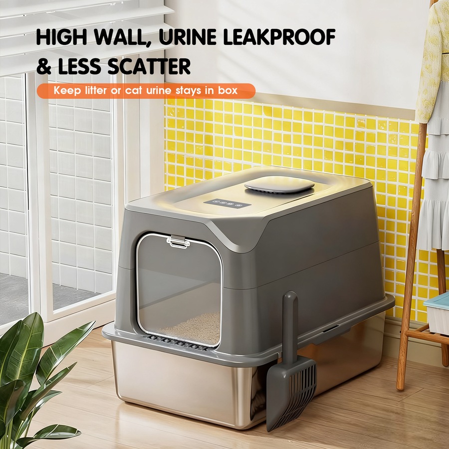 Advwin Stainless Steel Litter Box Plasma Deodorizing Infrared Sensor