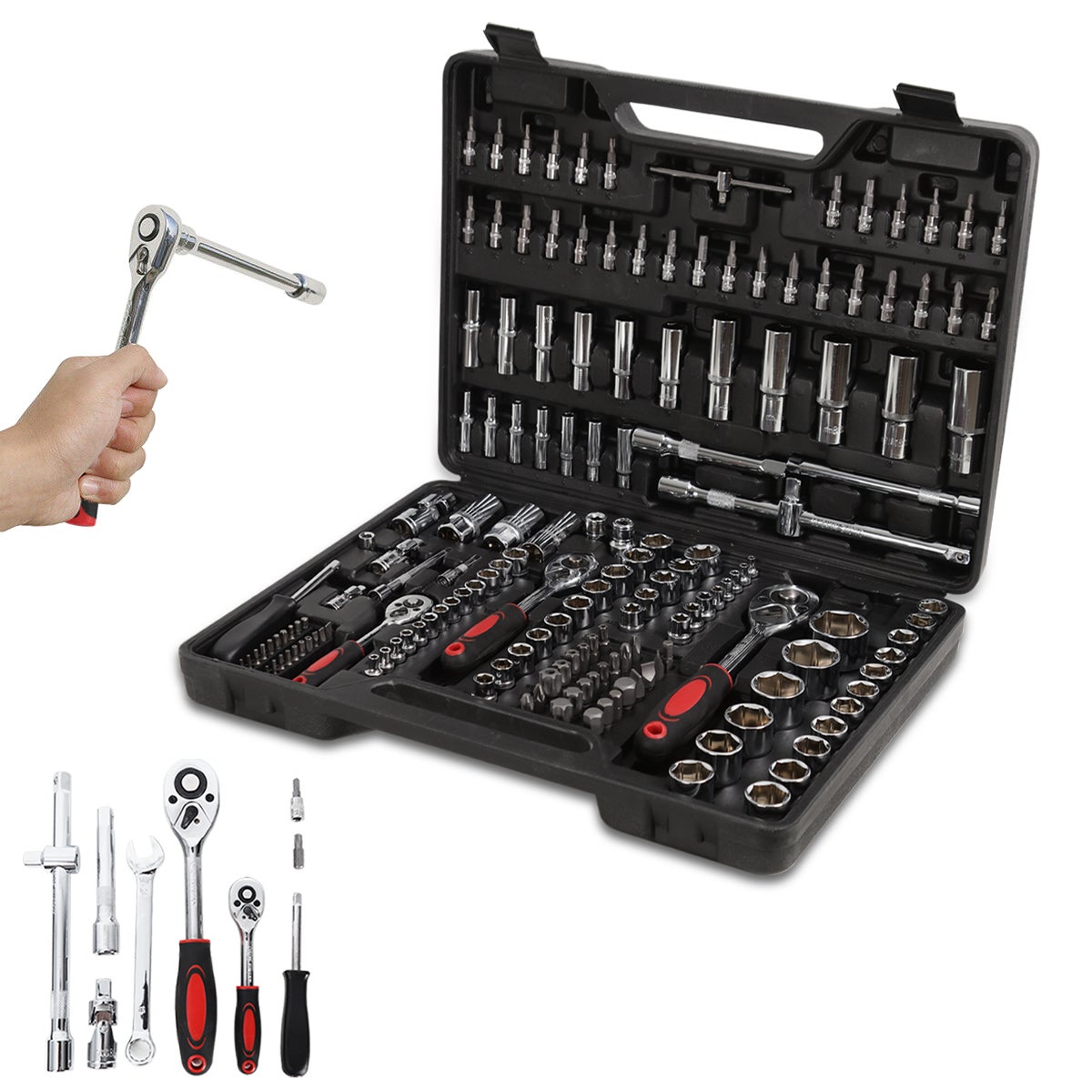 171pc General Household Hand Portable Carbon Steel Hand Tool Kit Set