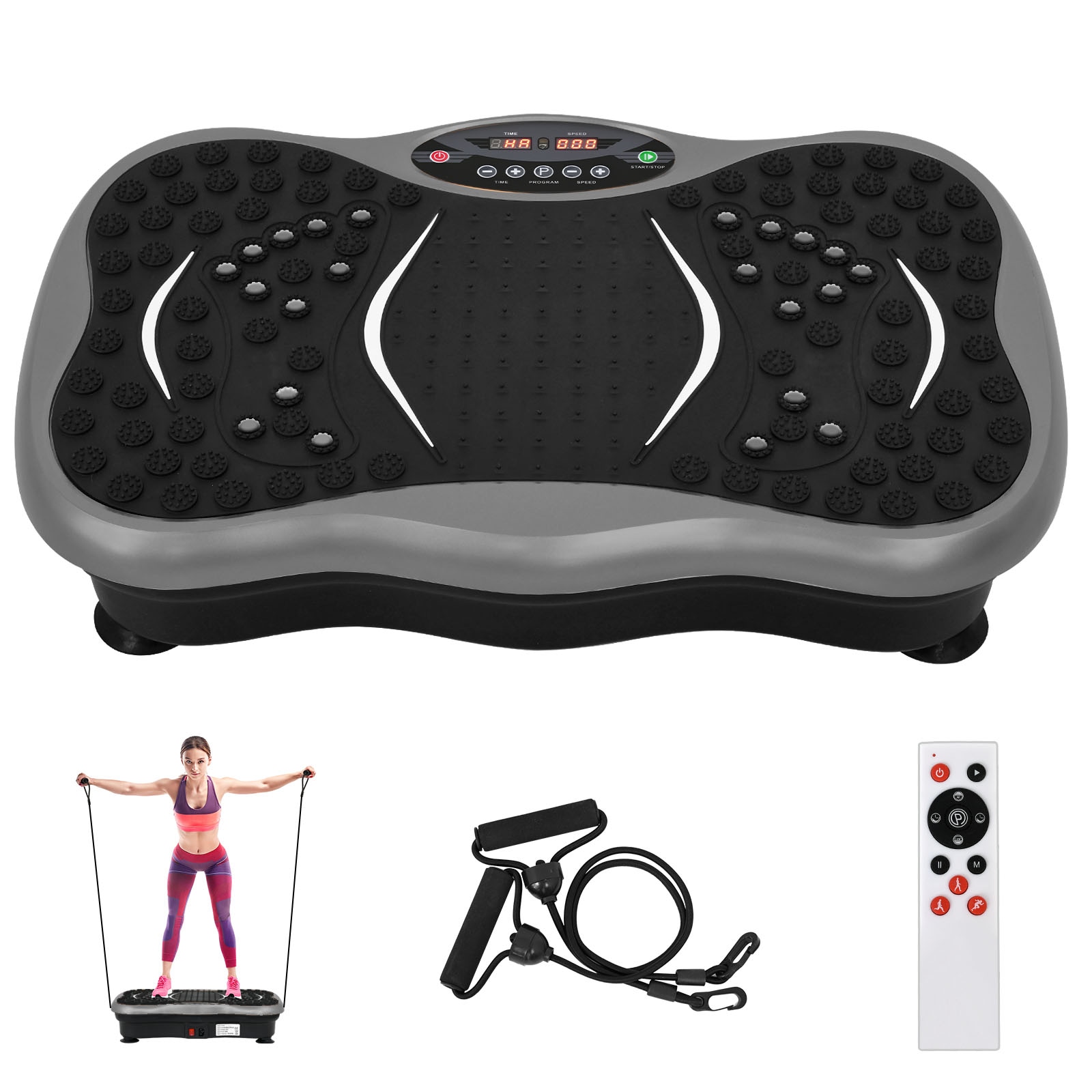 ADVWIN Vibration Machine Full Body Fitness Platform Workout w/Resistance Bands 99