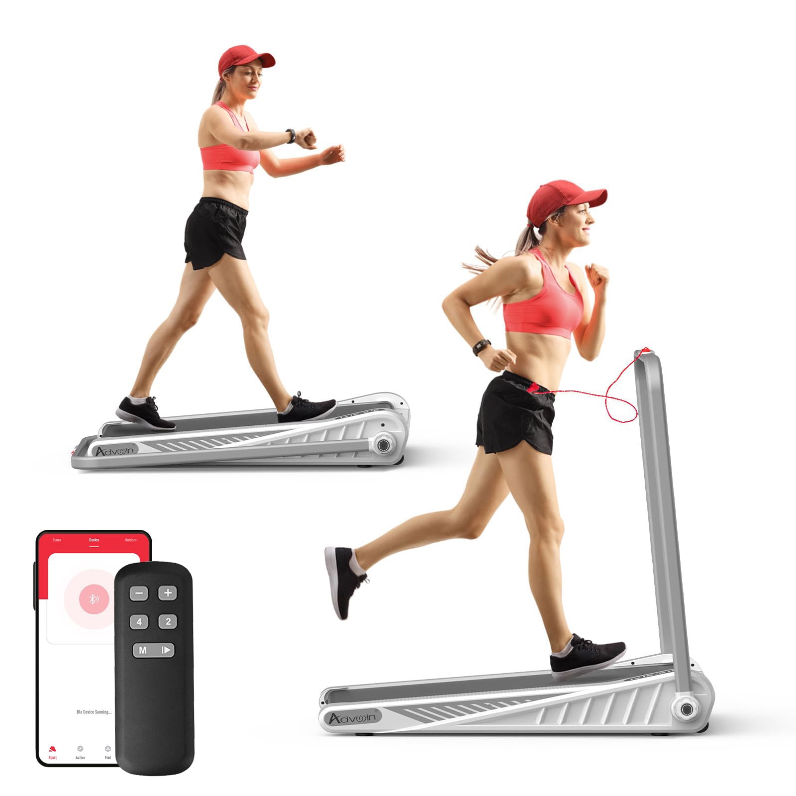 Advwin Walking Pad Treadmill Electric Incline Foldable Compact Running Machine Australia