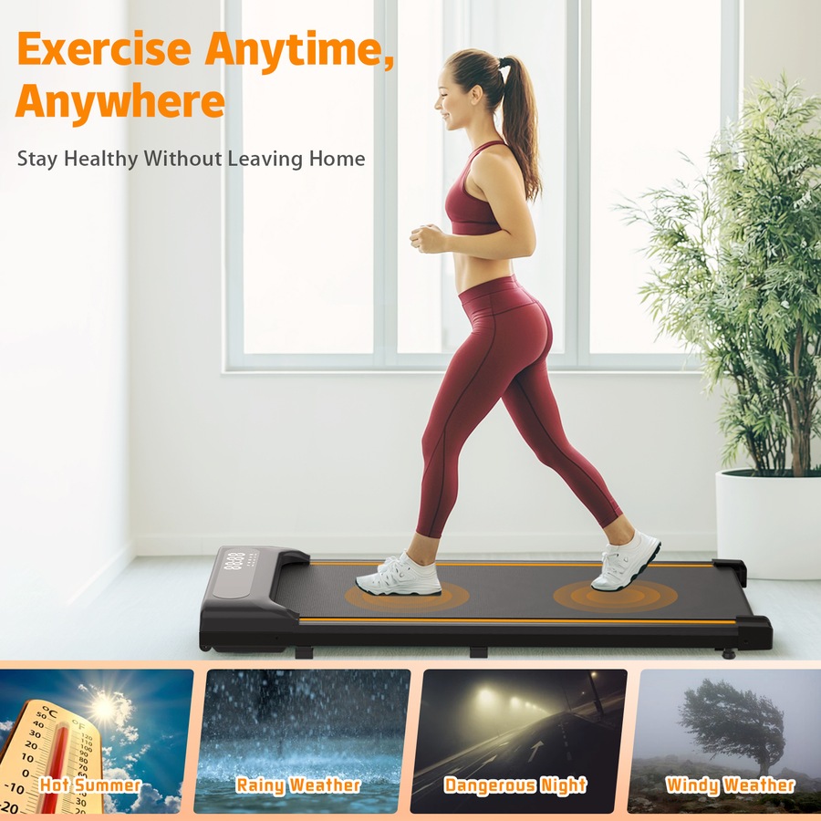 Advwin Electric Treadmill Under Desk Walking Pad for Home Office, Compact Portable Walking Running Machine, Max 8km/h