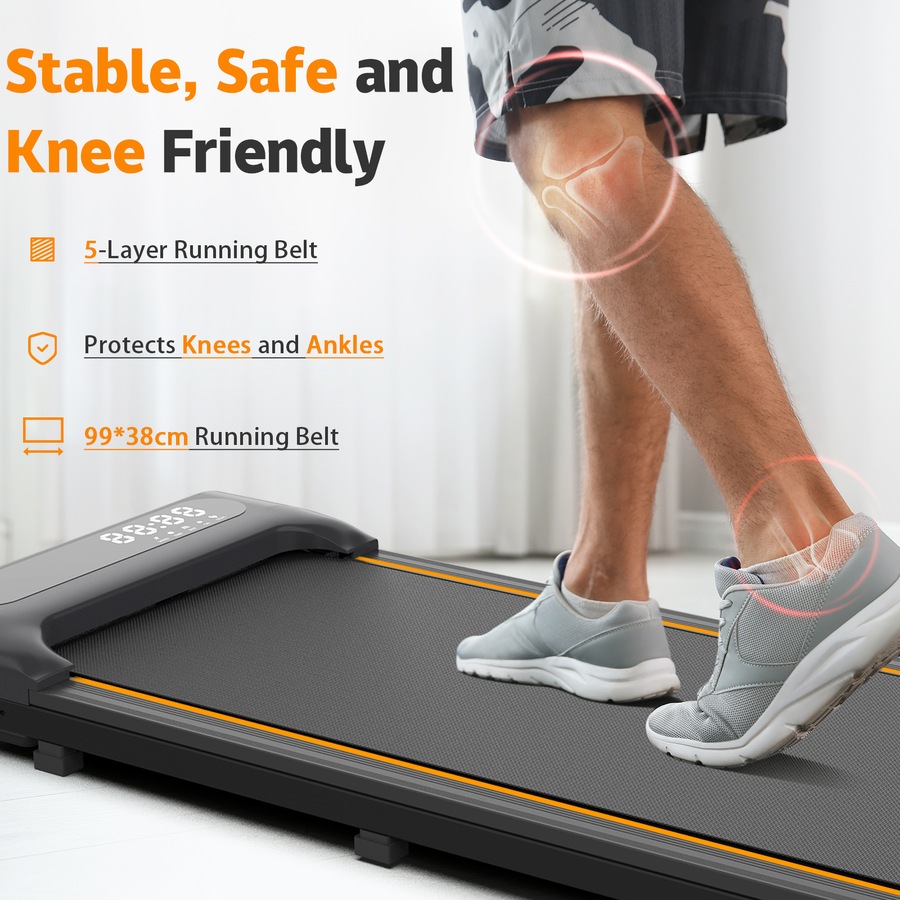 Advwin Electric Treadmill Under Desk Walking Pad for Home Office, Compact Portable Walking Running Machine, Max 8km/h