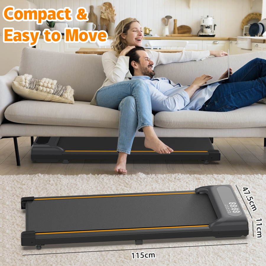 Advwin Electric Treadmill Under Desk Walking Pad for Home Office, Compact Portable Walking Running Machine, Max 8km/h