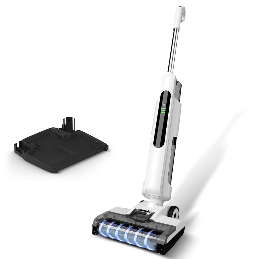 ADVWIN Wet Dry Vacuum Cleaners, Lightweight Wet-Dry Vacuum with Self-Cleaning, One-Step Cleaning for Hard Floors, Great for Sticky Messes and Pet Hair - White& Black Mop Vacuum Cleaner
