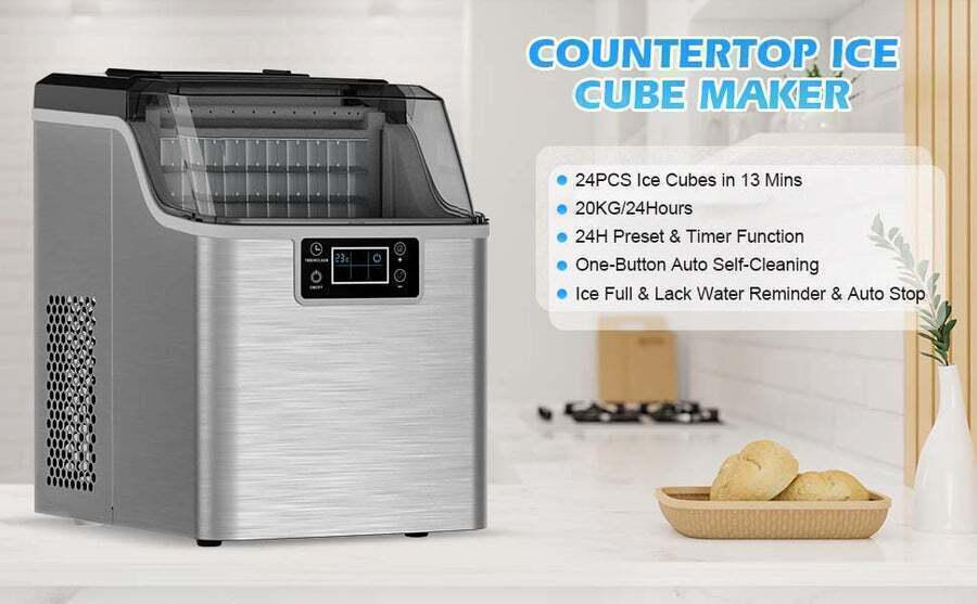 Buy ADVWIN Ice Maker Machine Countertop 20KG/24H Portable Compact Ice