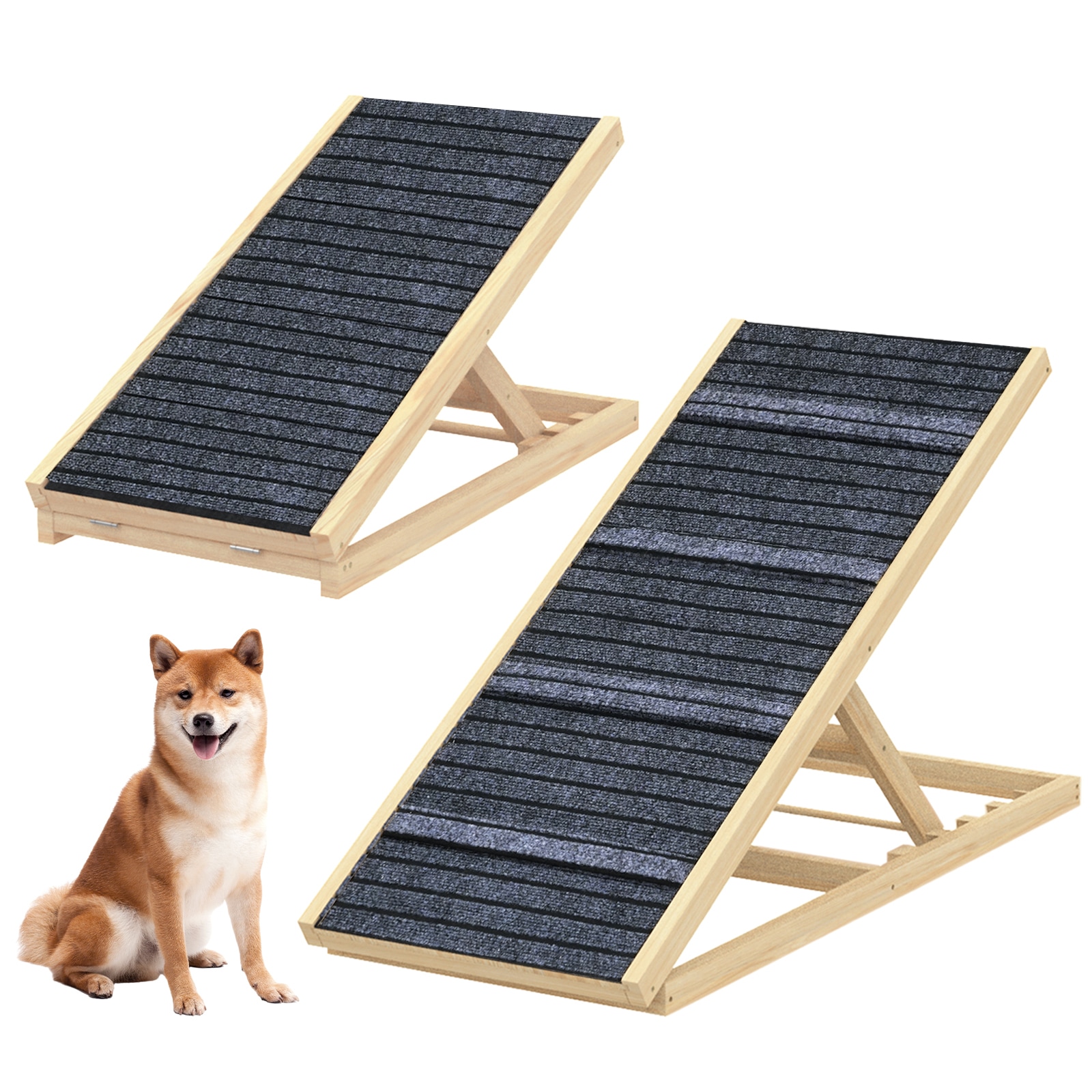 Buy Foldable Dog Pet Ramp Adjustable Height Dogs Stairs Bed Sofa Car   Foldable Dog Pet Ramp Adjustable Height Dogs Stairs Bed Sofa Car Wooden 70cm 100cm 10432589 00 