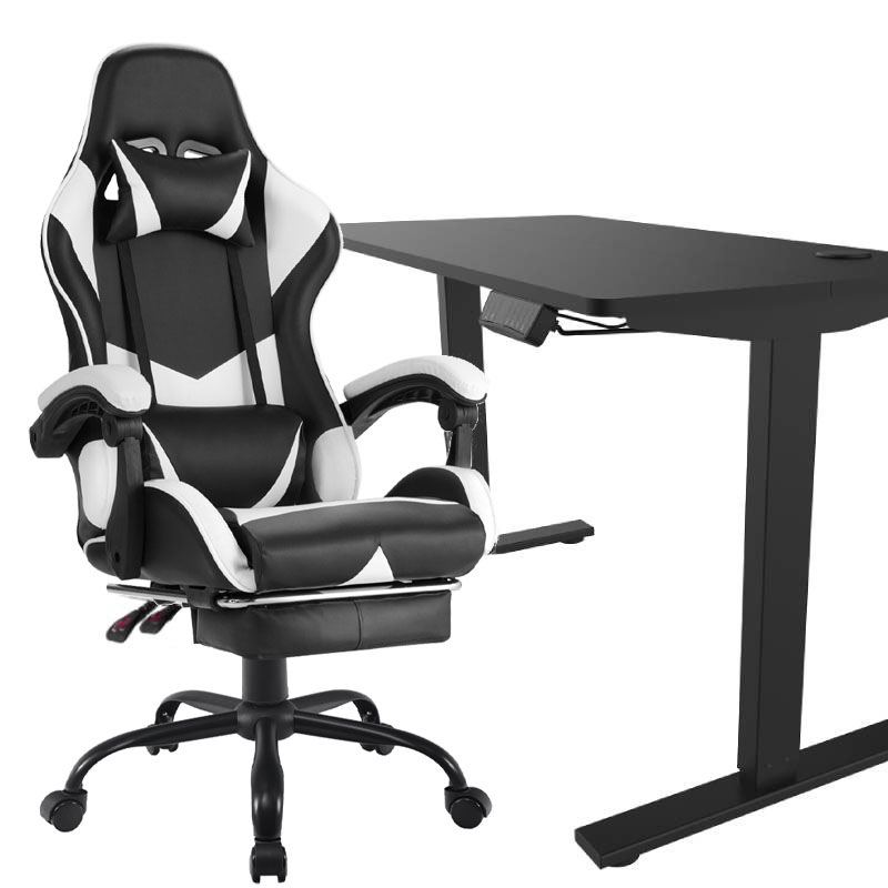 Adjustable Height Electric Standing Desk And Office Chair Gaming Chair Desk setup Show Home Sales