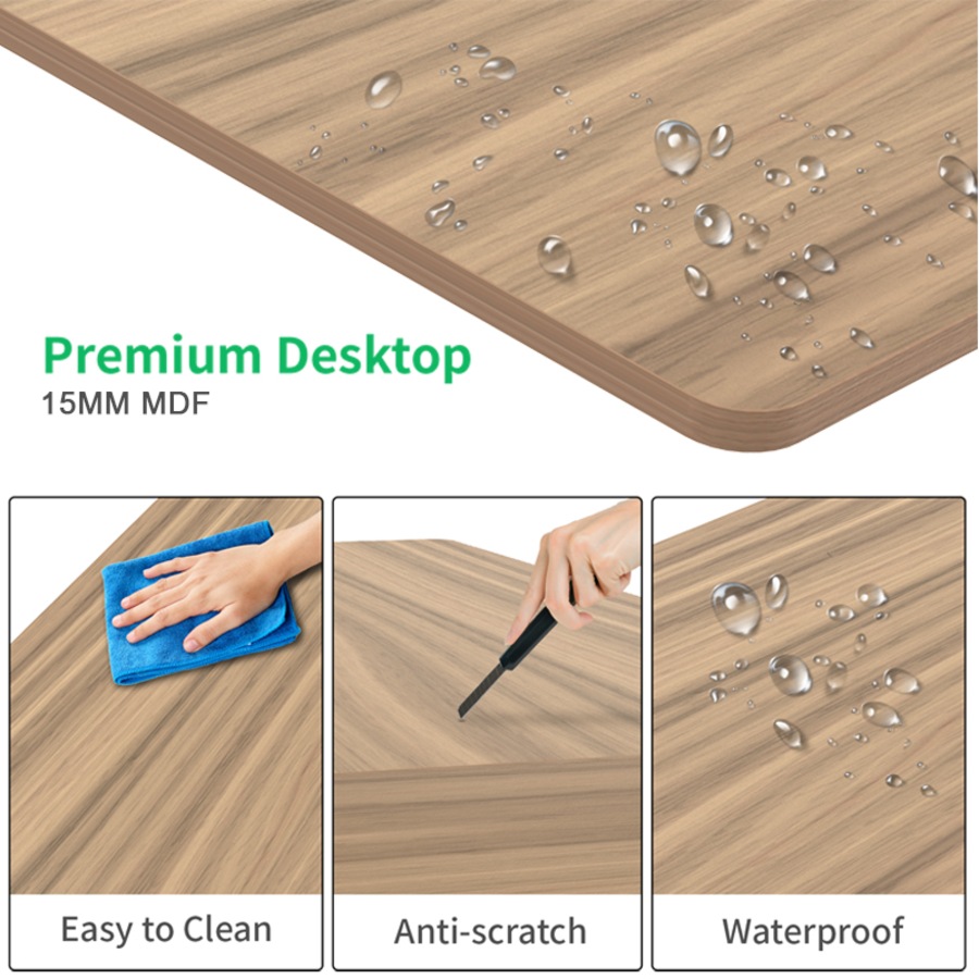 Advwin L-Shaped Corner Desk with Removable Shelf, Wood