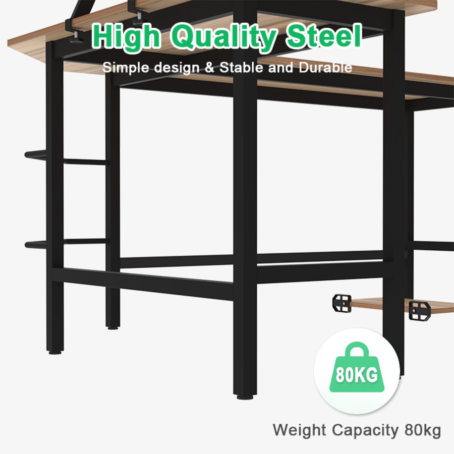 Advwin L-Shaped Corner Desk with Removable Shelf, Wood