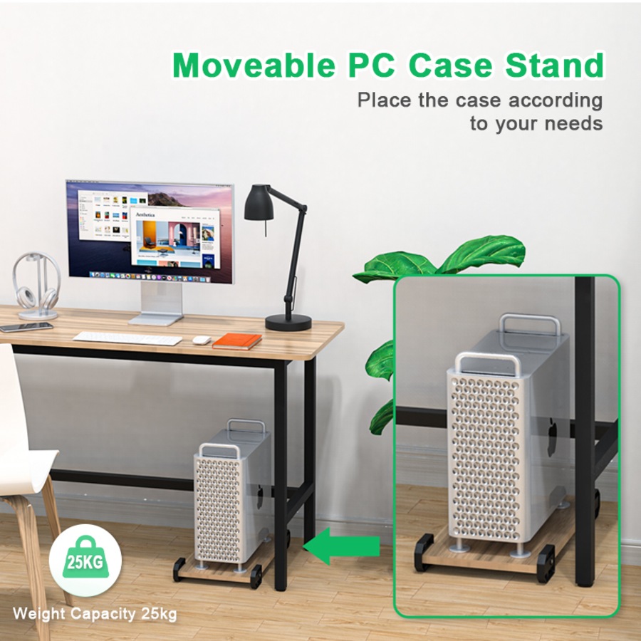 Advwin L-Shaped Corner Desk with Removable Shelf, Wood