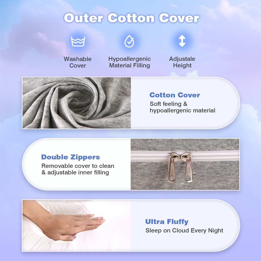 2 in 1 Maternity Pregnancy Pillow Full Body Support Nursing Pillow for Feeding Grey