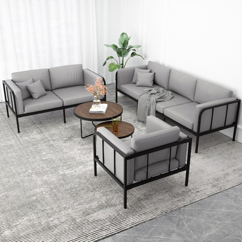 Buy PU Leather Sofas set 1/2/3/4/5/6 seater sofa Iron Frame Sofa