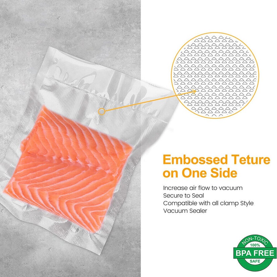 Vacuum Food Sealer Bags, 6 Rolls Food Saver Bag Rolls, BPA Free and Commercial Grade Storage Bags for Storage, Meal Prep or Sous Vide 3*(20cm*500cm) & 3*(28cm*500cm)