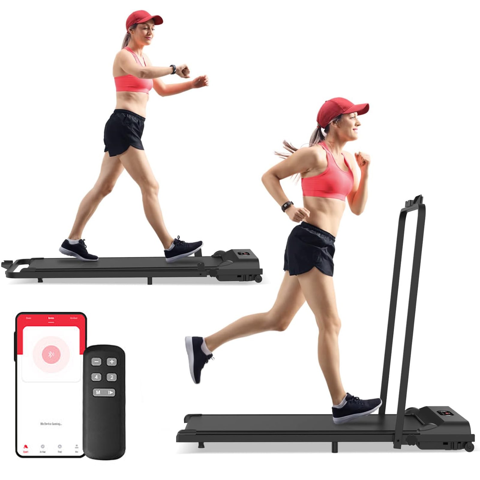 Walking Pad Treadmill Under Desk Foldable Compact Electric Machine Home Office Gym