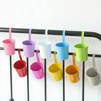 10/20/40Pcs Flower Pot Hanging Balcony Garden Metal Iron Wall Planter